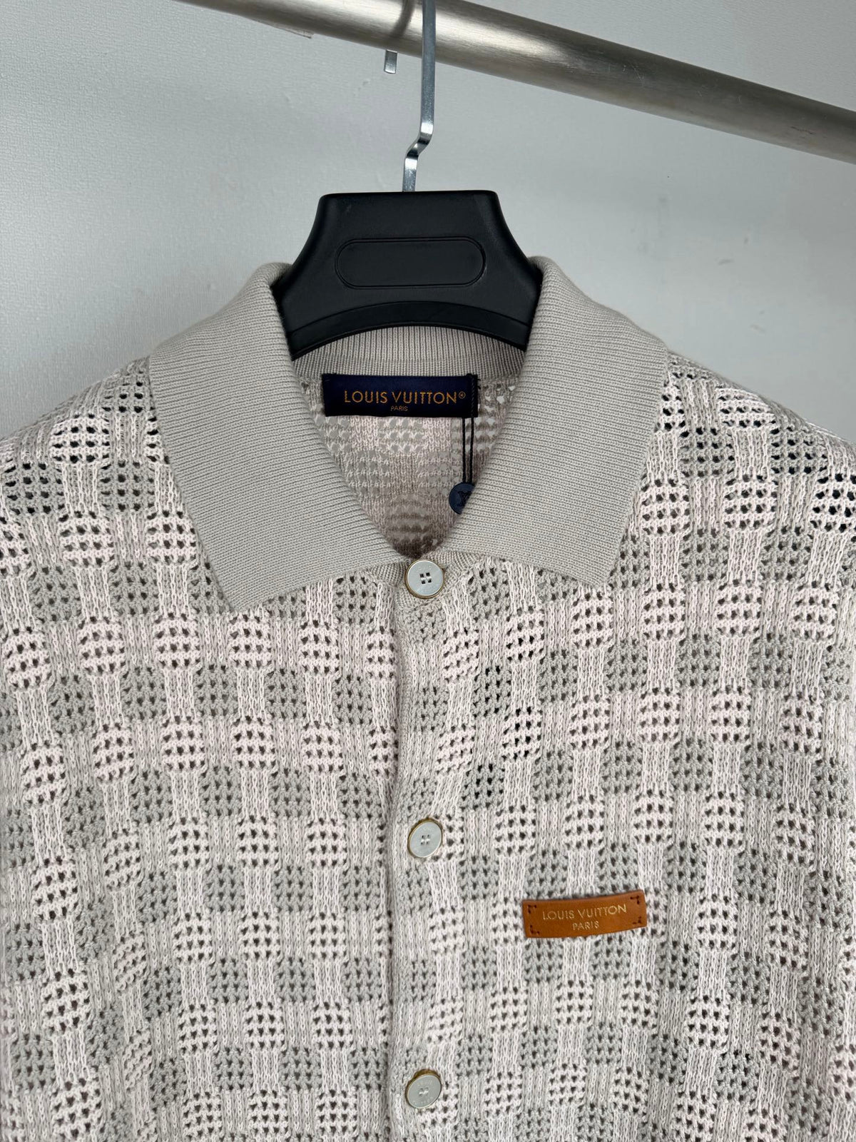 Coarse grid jacquard knitted cardigan sweater jacket