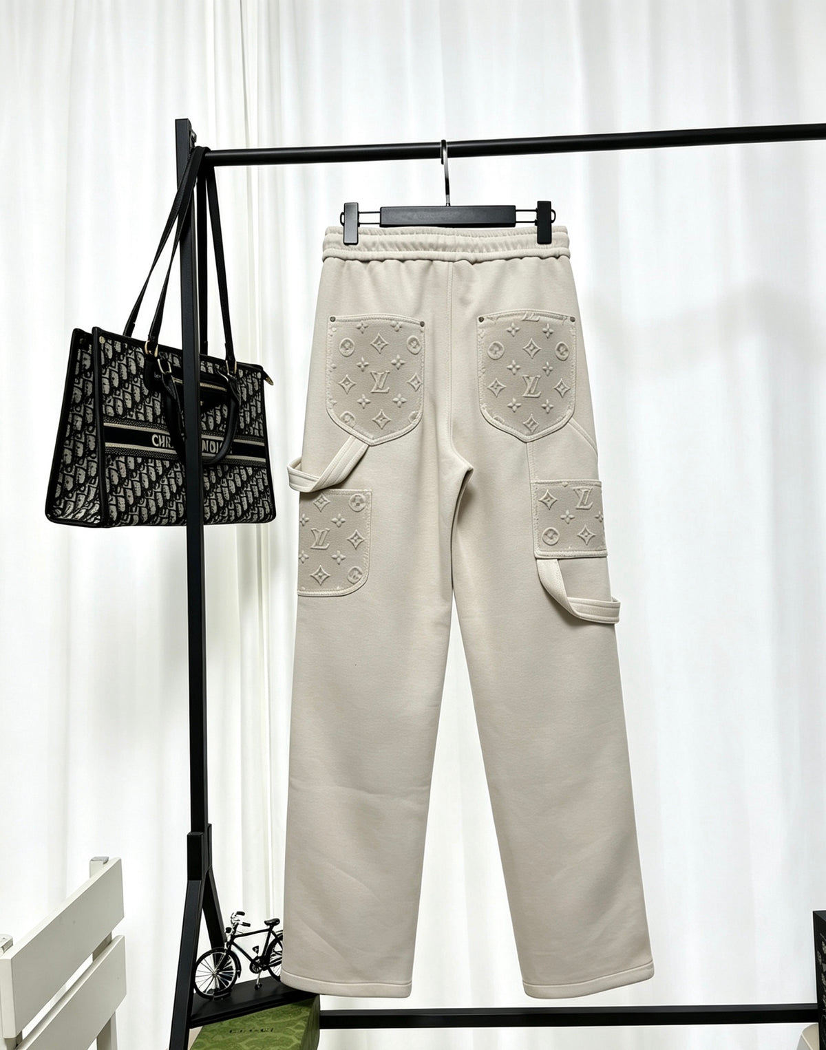 26 Concave convex printing floral workwear wide leg pants