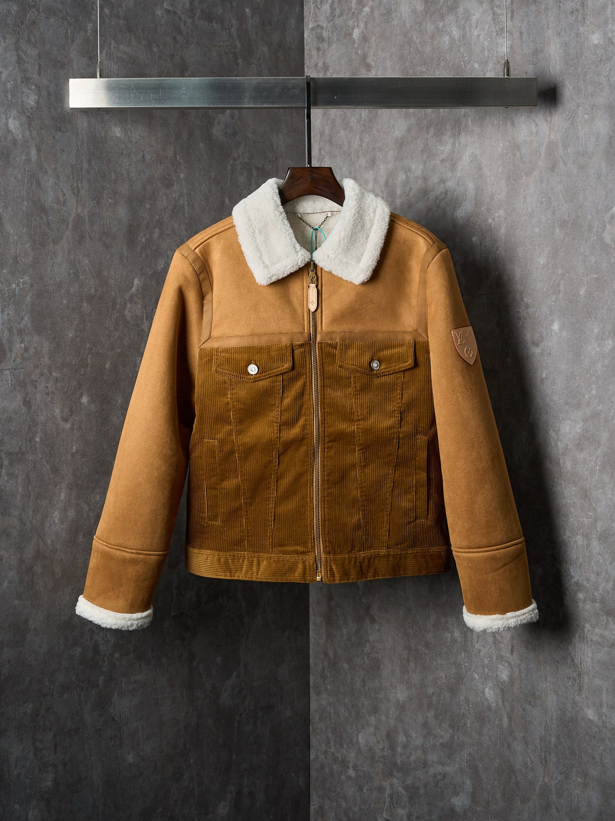 26 corduroy patchwork wool collar truck jacket jacket