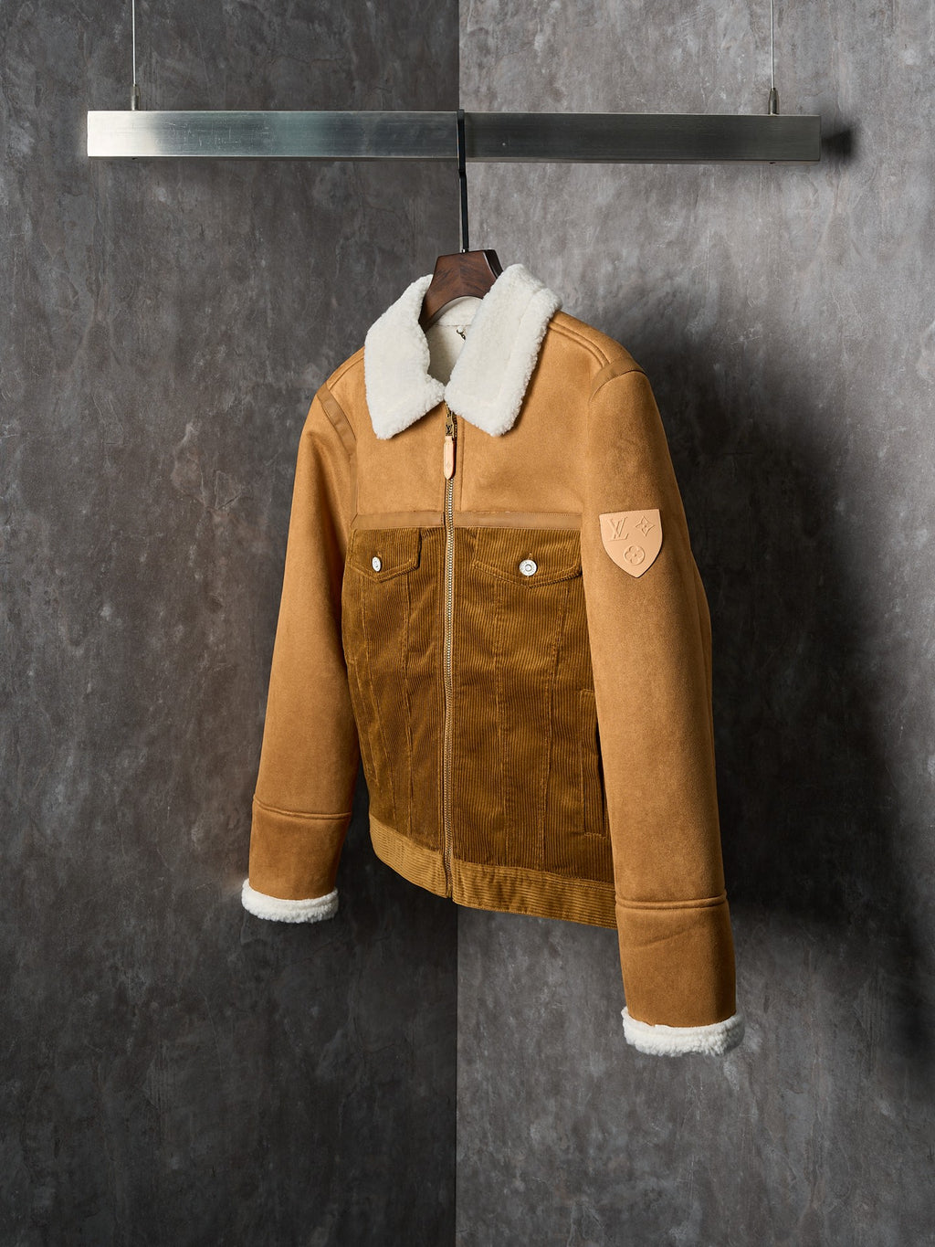 26 corduroy patchwork wool collar truck jacket jacket