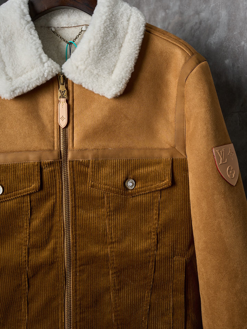 26 corduroy patchwork wool collar truck jacket jacket