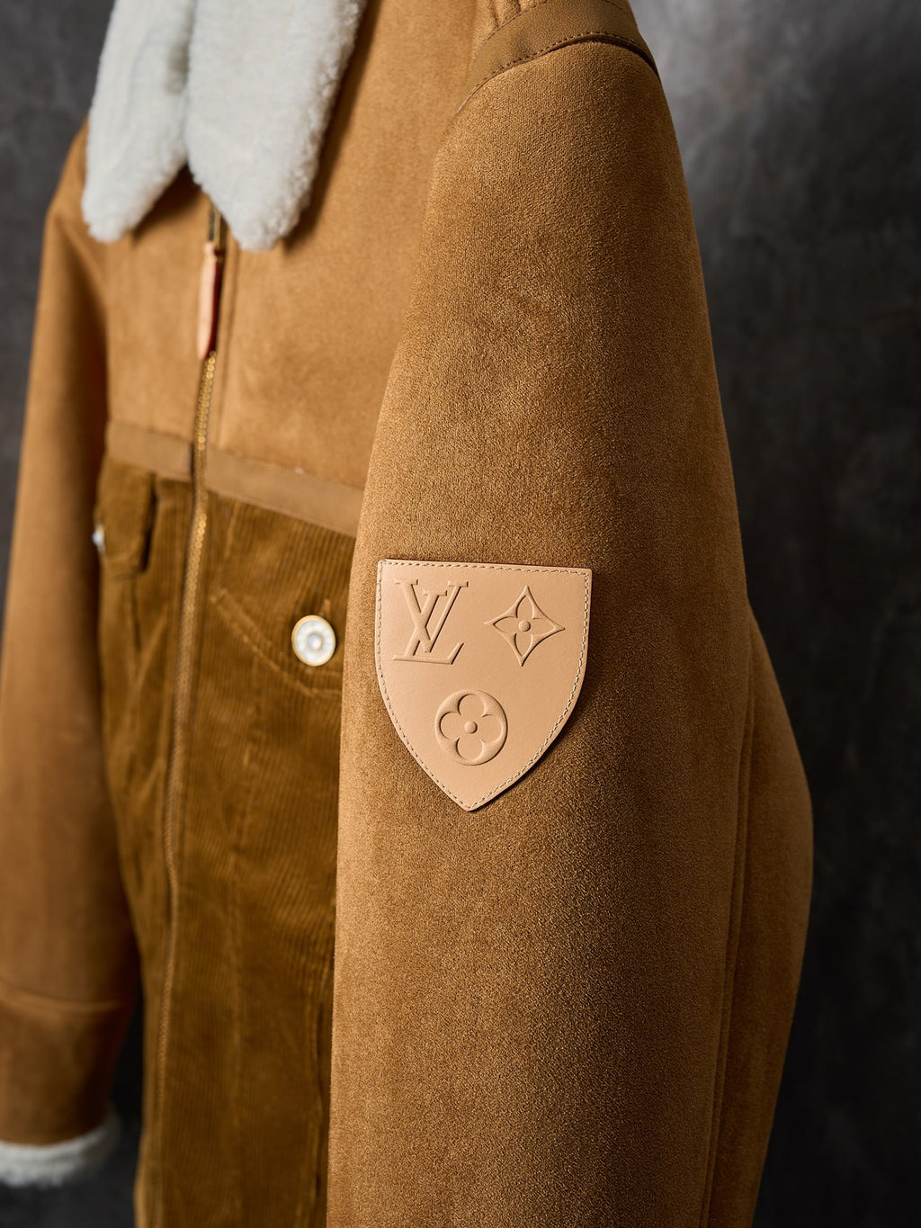 26 corduroy patchwork wool collar truck jacket jacket