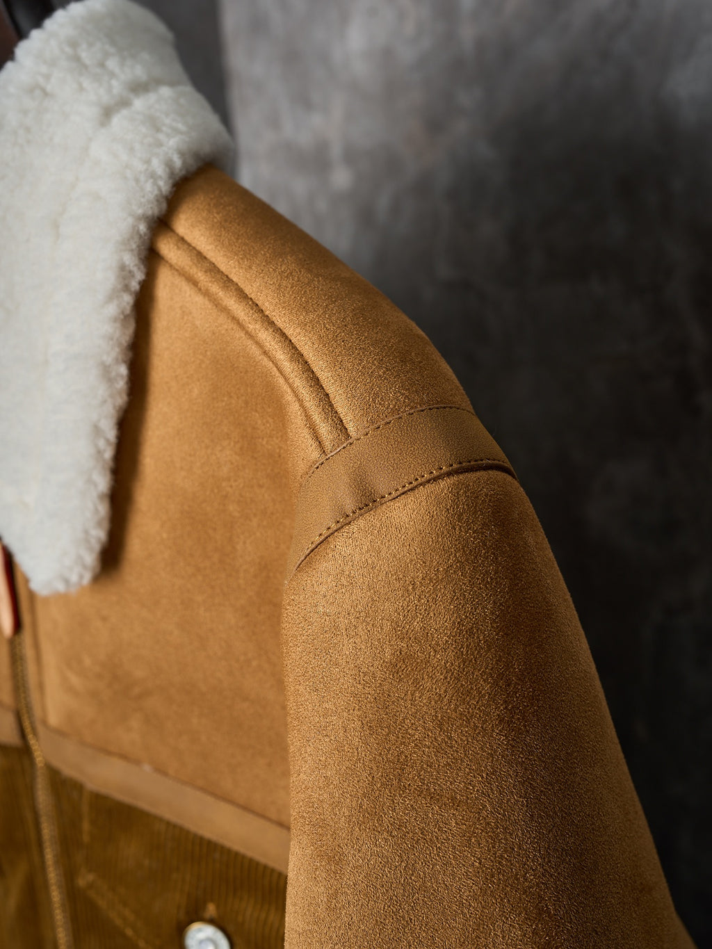 26 corduroy patchwork wool collar truck jacket jacket