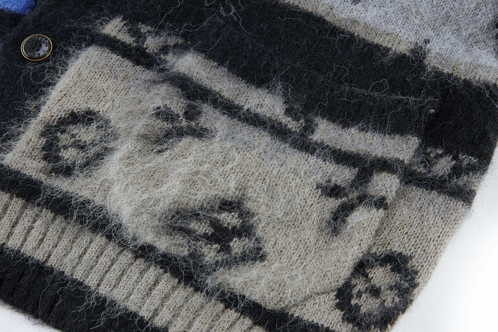 26 Mohair knitted jacquard cardigan