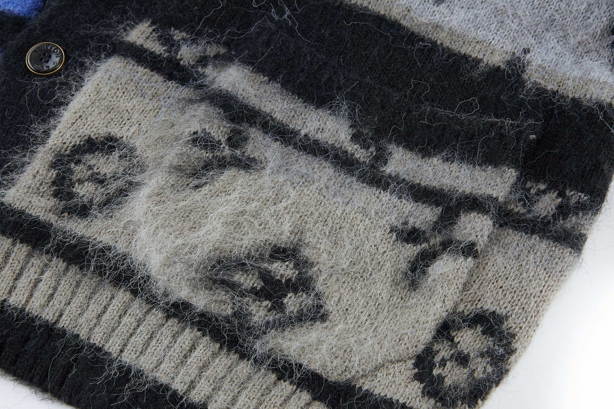26 Mohair knitted jacquard cardigan
