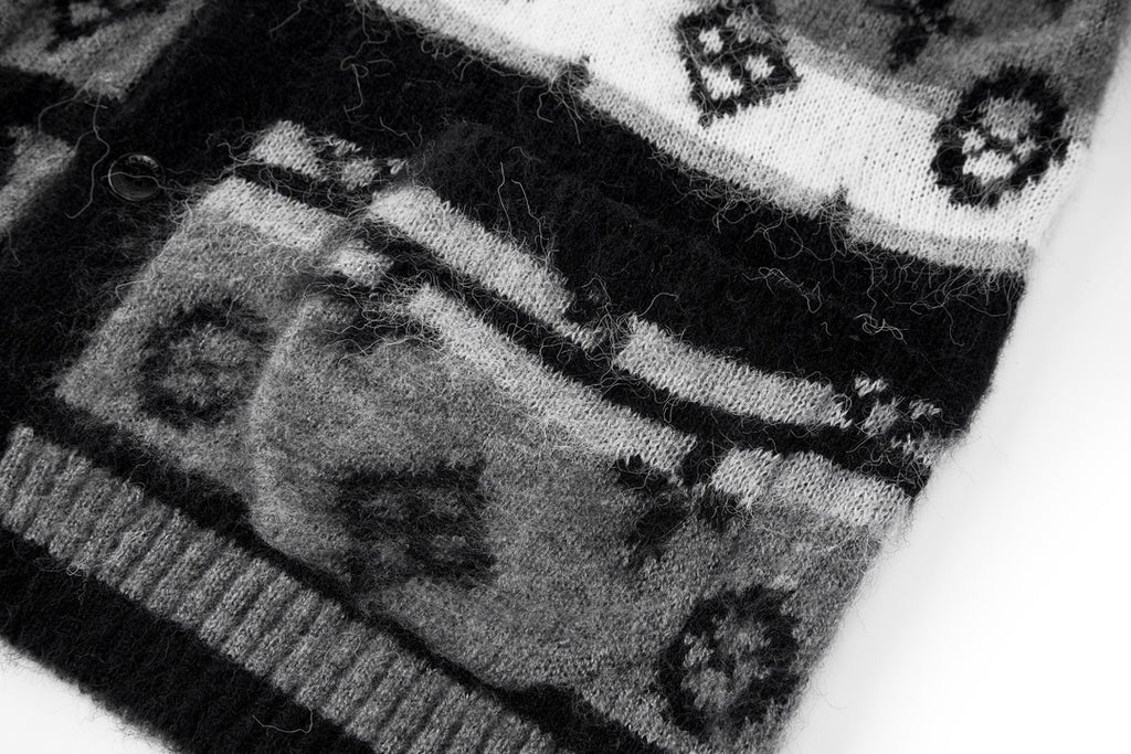 26 Mohair knitted jacquard cardigan