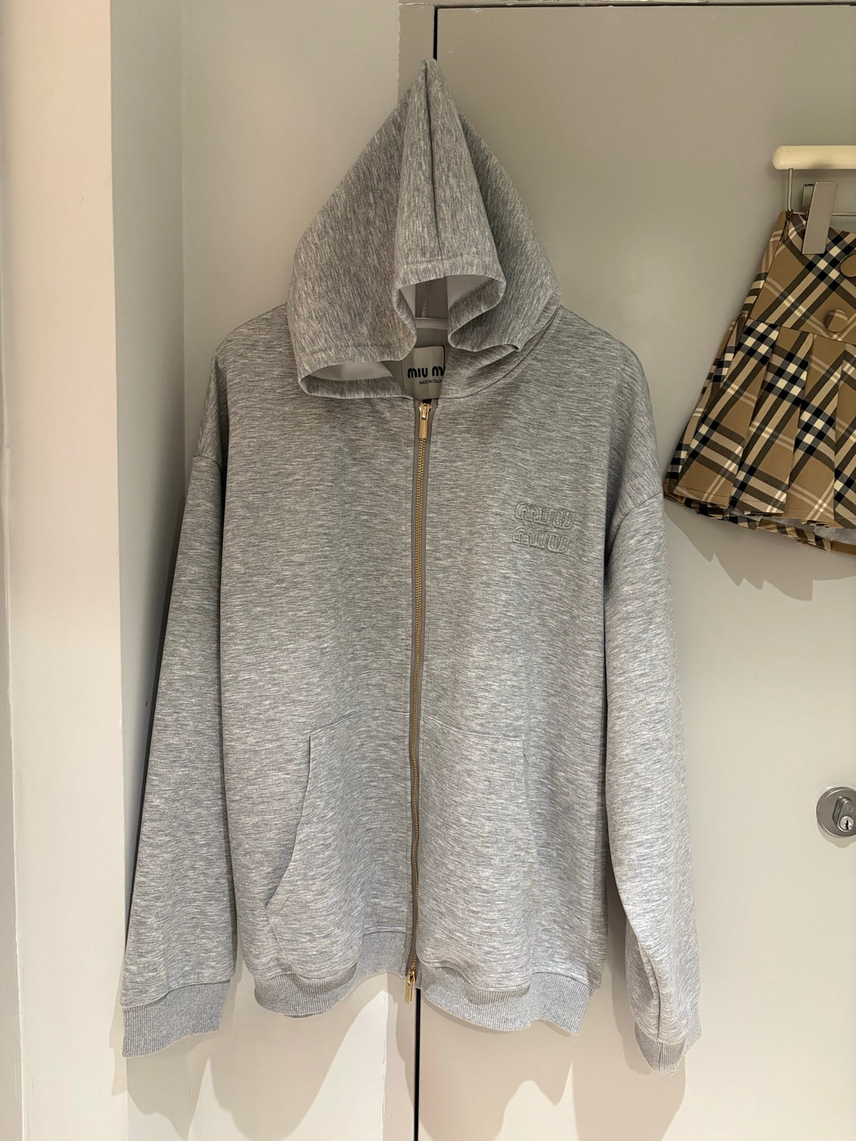 Hooded loose cardigan sweatshirt