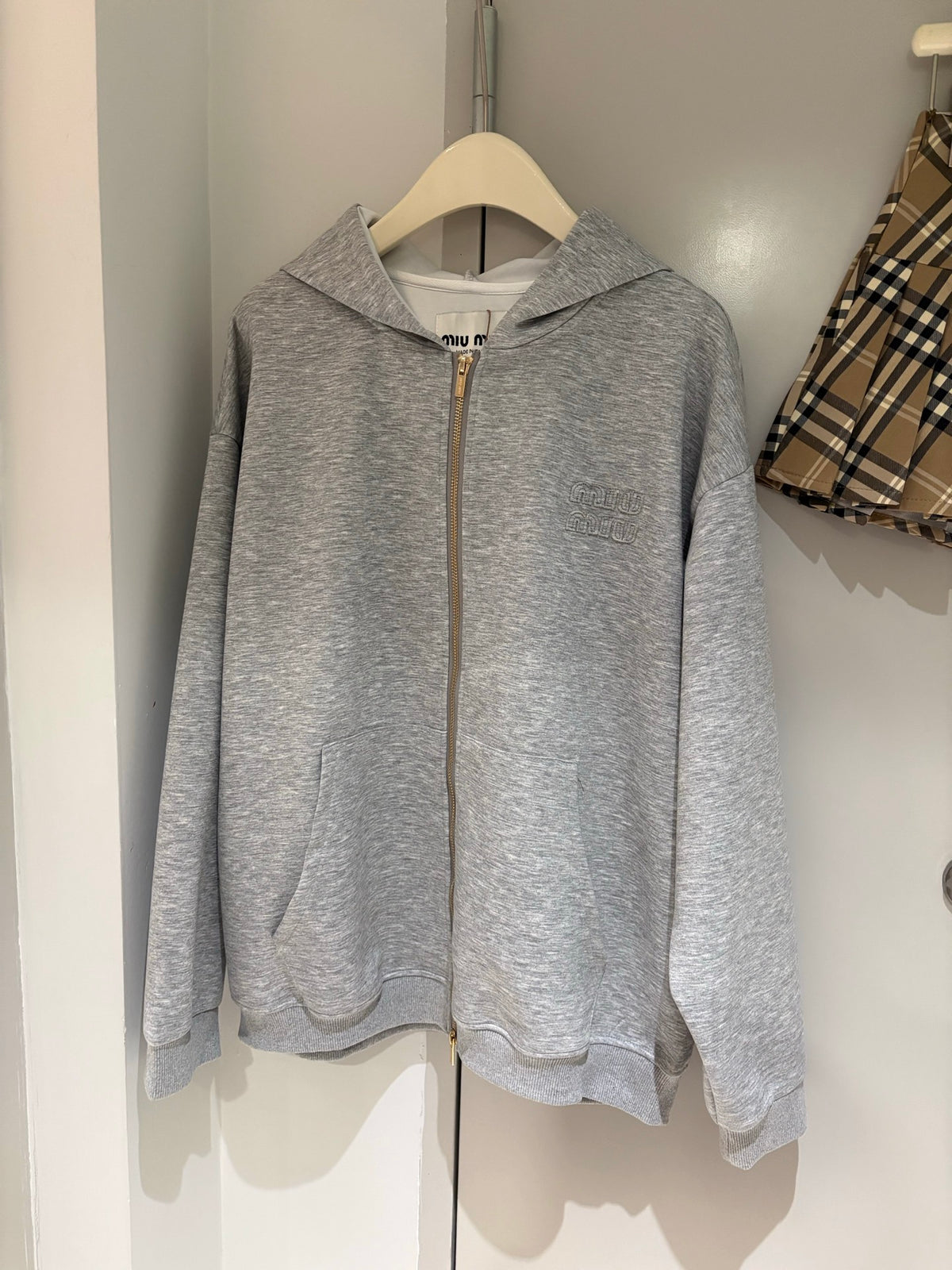 Hooded loose cardigan sweatshirt