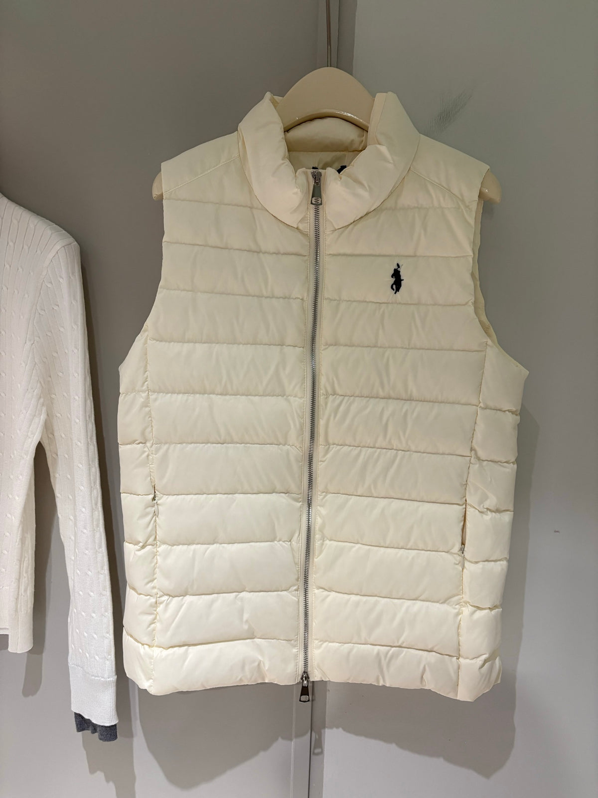 Pony embroidered knitted cardigan ➕ Down vest set (two-piece set)