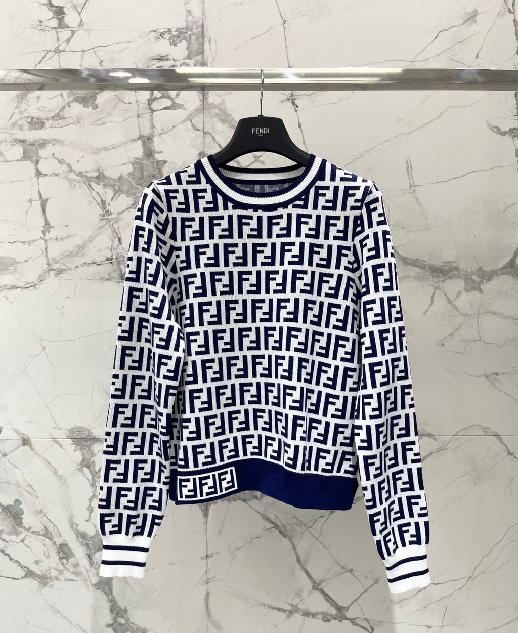 New retro classic vintage floral printed knit sweater