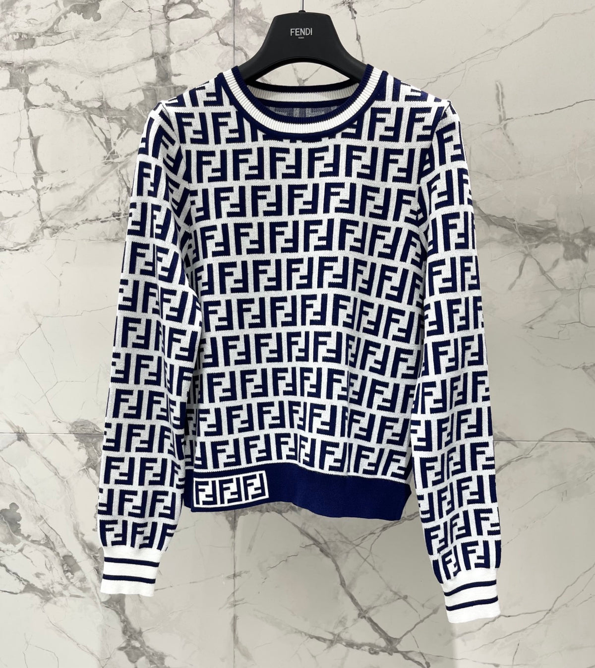 New retro classic vintage floral printed knit sweater