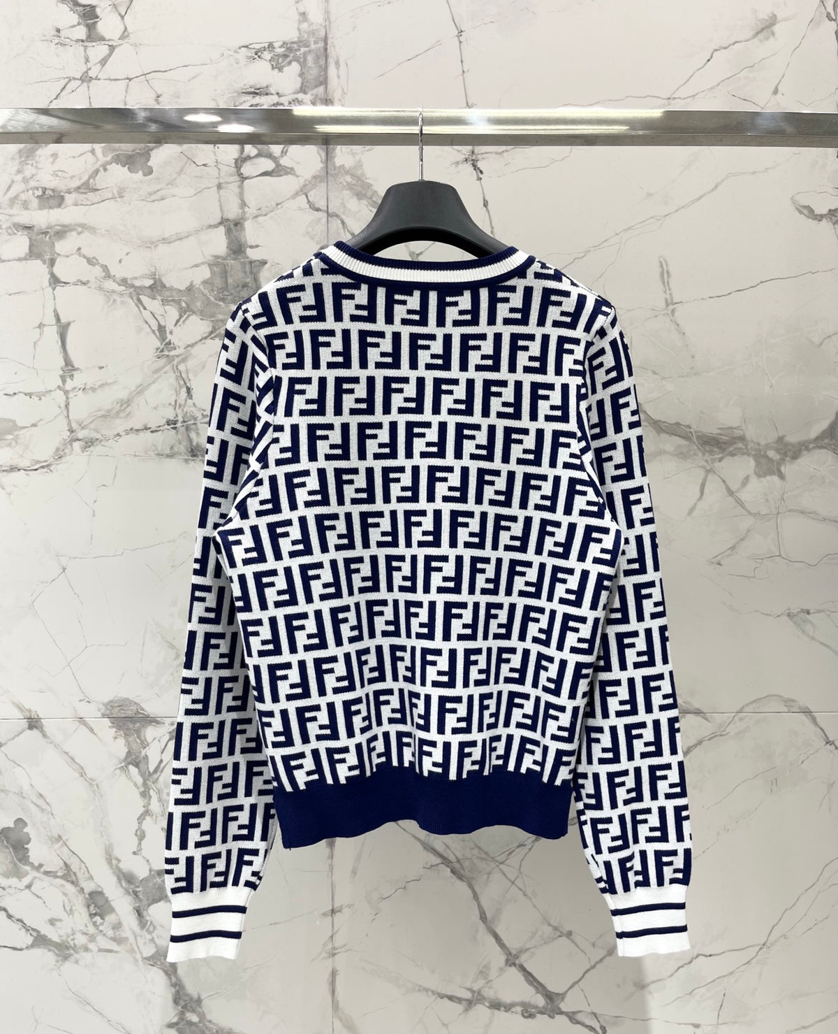 New retro classic vintage floral printed knit sweater