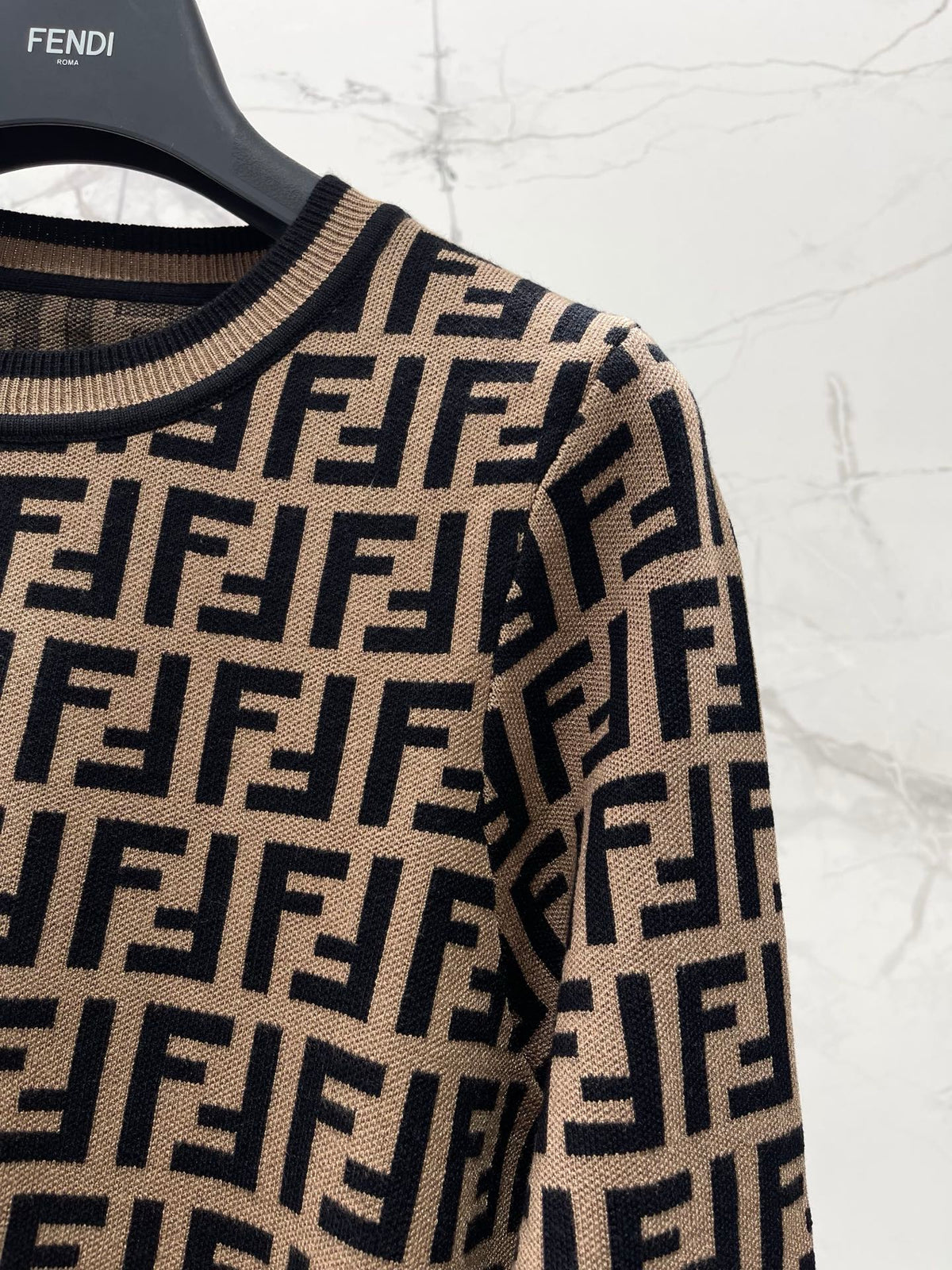 New retro classic vintage floral printed knit sweater