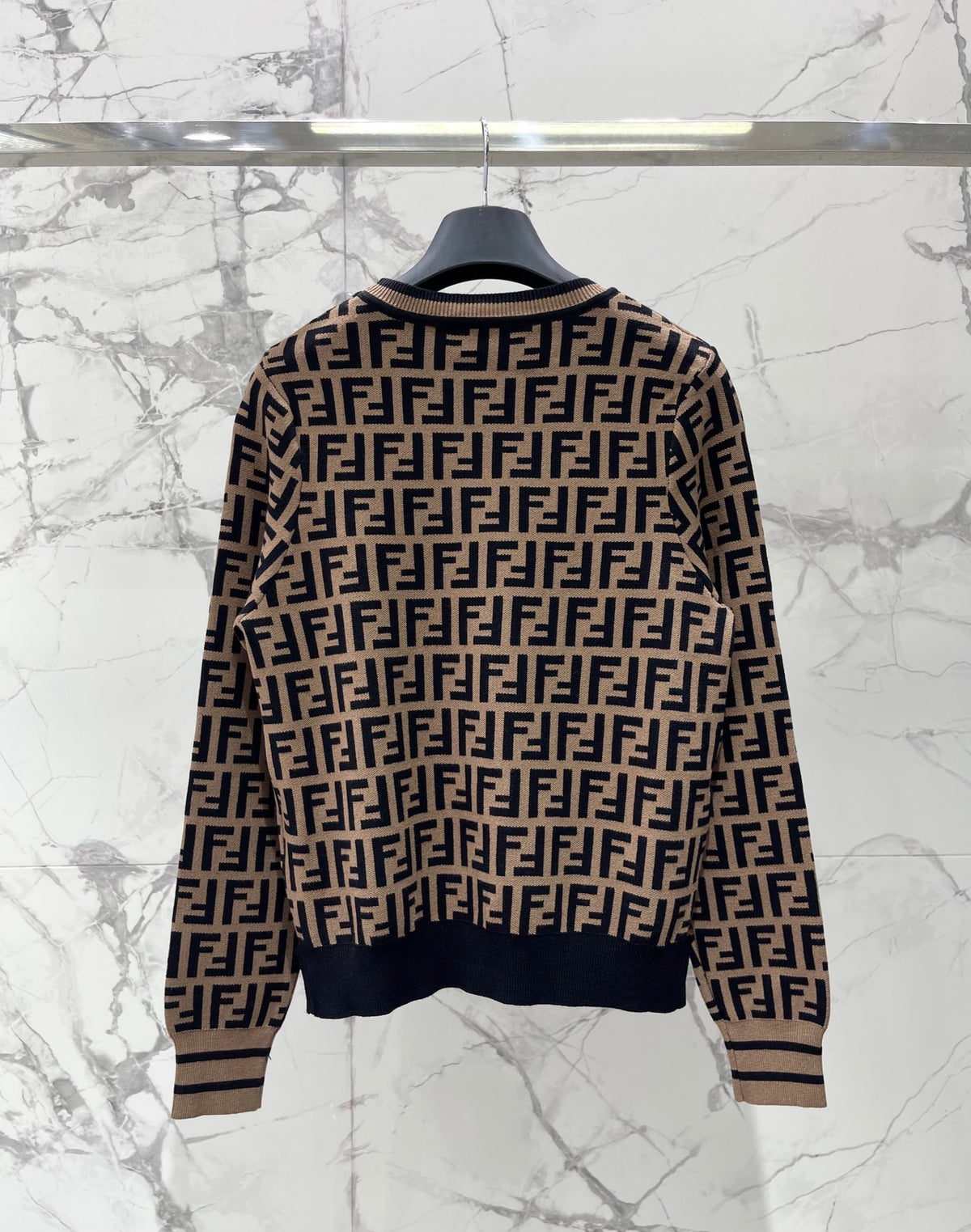 New retro classic vintage floral printed knit sweater