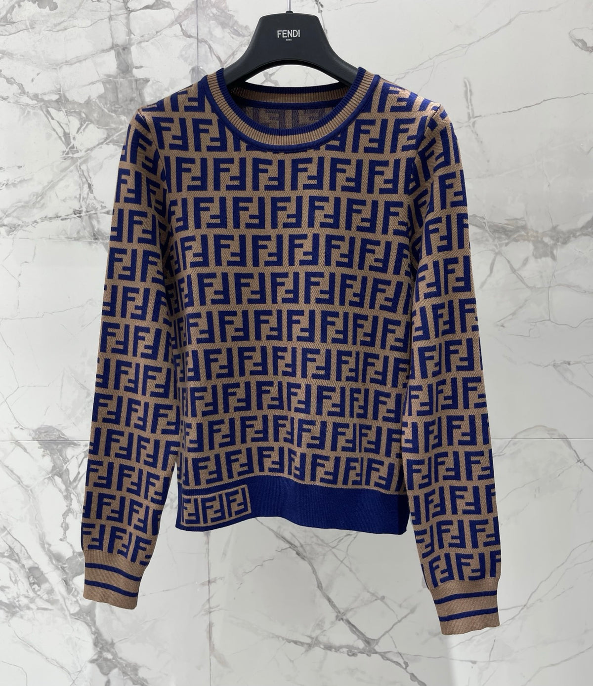 New retro classic vintage floral printed knit sweater